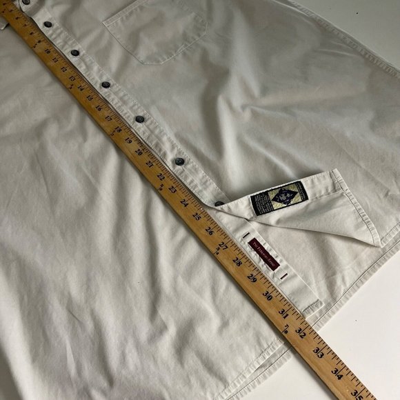 The Territory Ahead Neutral Off-White Button Up Camp Shirt Mens XL FLAWED STAINS - Picture 8 of 8